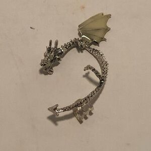 Silver tone Dragon Ear Cuff